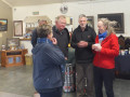 G26 Chair of the Burkes Pass Heritage Trust  Jane Batchelor  right  with husband Graham talking with Nora and Ivan Eason